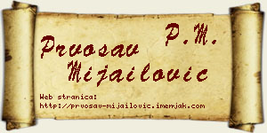 Prvosav Mijailović vizit kartica